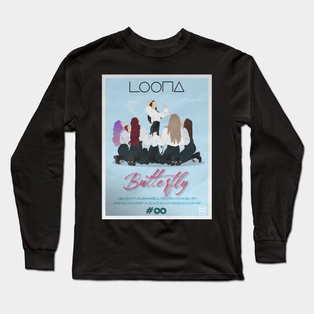 LOONA BUTTERFLY POSTER STYLE Long Sleeve T-Shirt by Jedi_amt